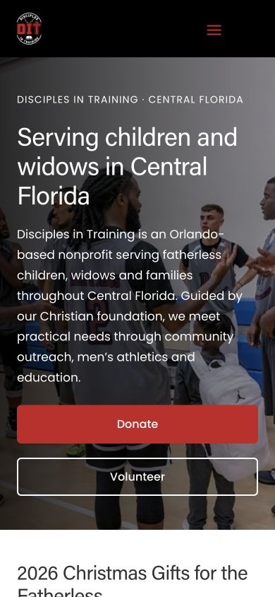 Disciples in Training mobile website design