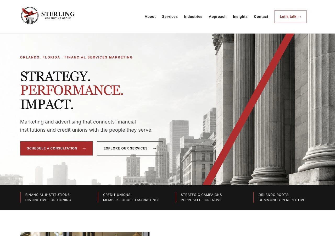 Sterling Consulting Group desktop website design